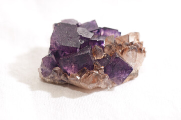 Sticker - fluorite and quartz mineral sample