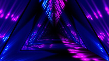 Wall Mural - Abstract background flight through neon light digital tunnel loop