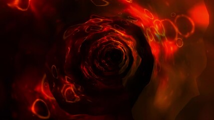 Wall Mural - Abstract background flight through neon light wormhole subspace tunnel loop