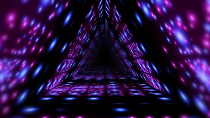 Wall Mural - Abstract background flight through neon light digital tunnel loop