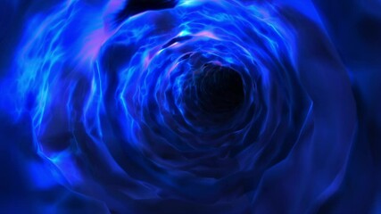 Wall Mural - Abstract background flight through neon light wormhole subspace tunnel loop