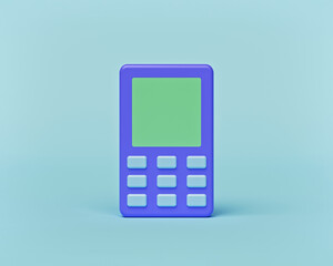 Poster - minimal old style keypad mobile phone isolated. 3d rendering