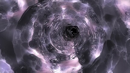 Wall Mural - Abstract background flight through neon light wormhole subspace tunnel loop
