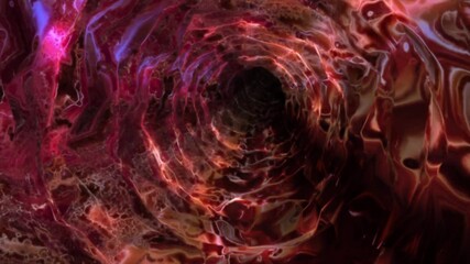 Wall Mural - Abstract background flight through neon light wormhole subspace tunnel loop