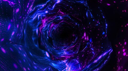Wall Mural - abstract background flight through neon light wormhole subspace tunnel loop