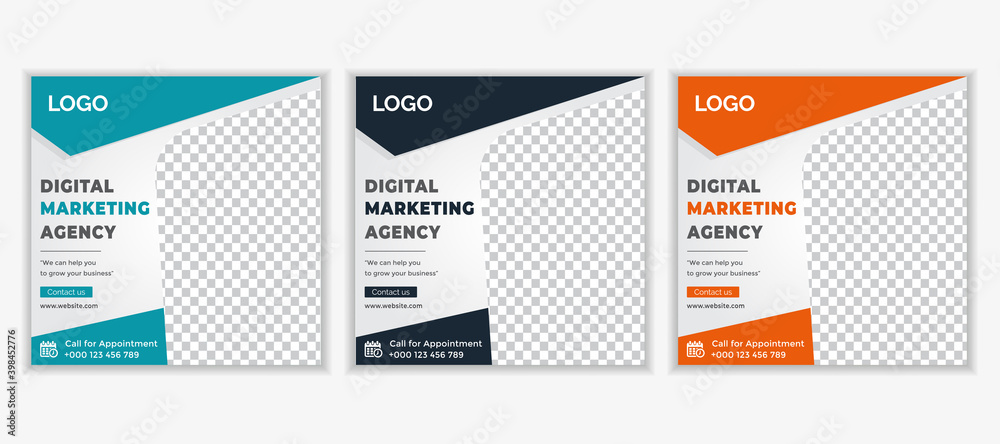 Business promotion and creative marketing agency social media post banner template  - obrazy, fototapety, plakaty 