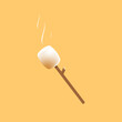 © Supakorn - Marshmallow and stick vector. free space for text. wallpaper. Marshmallow  stick vector.
