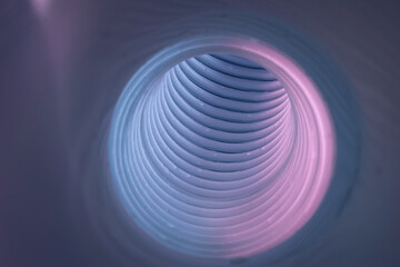 Aufkleber - Beautiful round abstract white-gray tunnel with color light on a background pattern textured ford design.