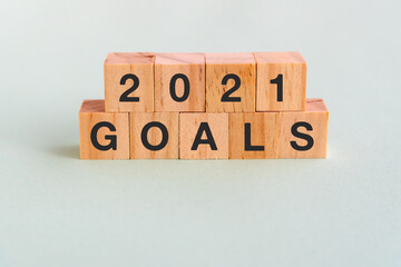 Wall Mural - 2021 New Year goals concept colored background
