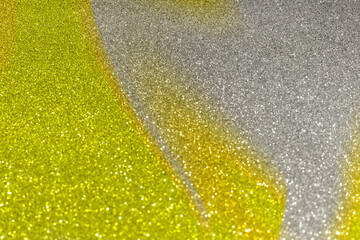 Wall Mural - Shiny defocused Gray and Yellow glitter background