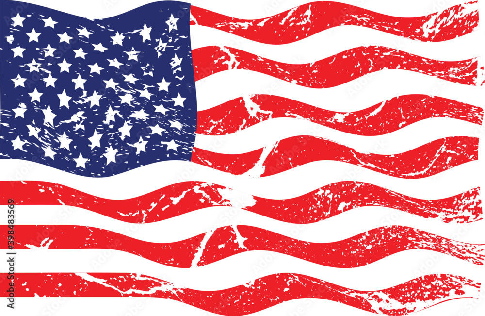 USA flag in grunge style . Vector illustration Stock Vector | Adobe Stock