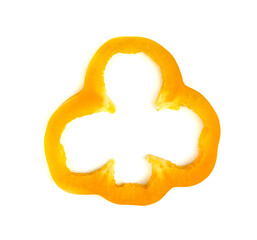 Sticker - Yellow slice sweet bell pepper isolated on white background