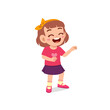 cute little kid girl laugh loud face expression gesture