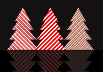  Christmas illustration with pines trees
