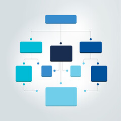 Wall Mural - Infographics flowchart. Colored shadows scheme.