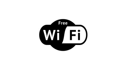 Leinwandbilder - Free Wi-fi icon symbol. Wi-fi zone. Animation.