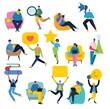 © virinaflora - Vector illustration backgrounds in flat design of group people doing different activity
