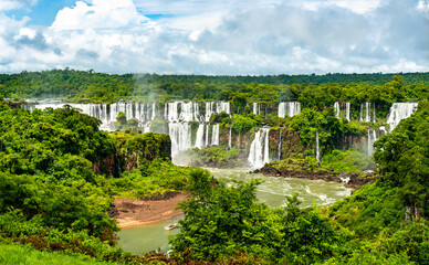 Sticker - Iguazu Falls, the largest waterfall in the world. UNESCO world heritage in Brazil and Argentina