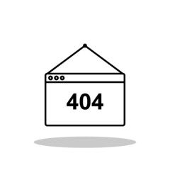 Wall Mural - 404 error icon in flat style. Error on page symbol for your web site design, logo, app, UI Vector EPS 10.