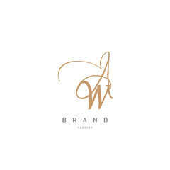 wa, aw logo luxury.  Gold-colored Fonts and Creative Letters.