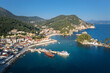 Parga city, Preveza, Greece aerial view of the city