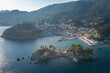 Parga city, Preveza, Greece aerial view of the city