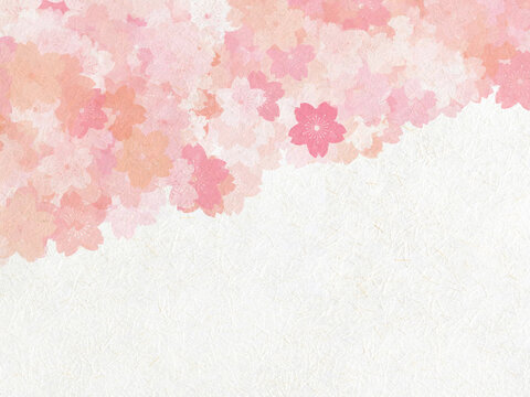 background image of pink cherry blossom pattern on white japanese paper