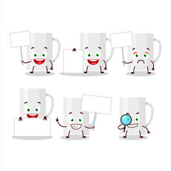 Sticker - White glass cartoon character bring information board