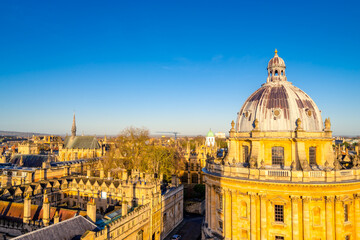 Sticker - Oxford city in England aerial view in morning light