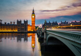 Fototapeta Big Ben - Elizabeth tower known as Big Ben clock near Westminster bridge