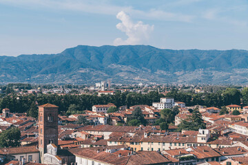 Wall Mural - Lucca city skyline under the sunlight