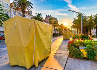 Poster - Riva promenade at sunrise in Split, Dalmatia, Croatia