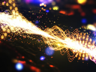 Wall Mural - beautiful shape made of golden particles.
