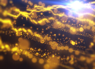 Wall Mural - background blur with golden coins. abstract 3d illustration. suitable for: business, science, physic