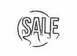 Wall Mural - Particle Sale Text Made Modern Trendy Design Template. Vector design