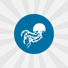 Jellyfish Isolated Vector Icon. Sea Animal Design Element
