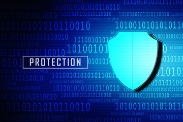 2d illustration security concept - shield