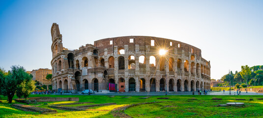 Wall Mural - Colosseum in Rome at sunrise, Italy, Europe