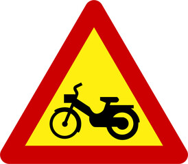 Sticker - Warning sign with motorcycle