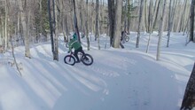Fat Biking In The Woods In Winter 
