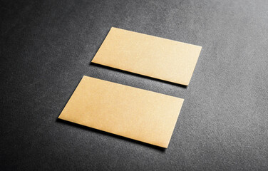 Set of golden business cards. Blank business cards for company style.