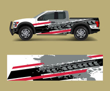Wrap Graphic Design Vector For Off Road Truck. Abstract Sporty And Adventure Racing Background. Full Vector Eps 10