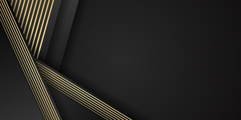 Vector abstract geometric gold background with triangle and lines