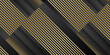 Gold line abstract background in black background