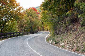 A road  that leads to the top of the Mounts Marsicani, Abruzzo, Italy