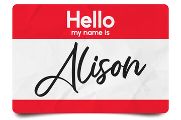 Wall Mural - Hello my name is Alison