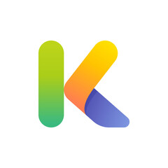 Poster - Colorful gradient K letter initial logo.