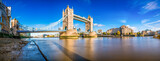 Fototapeta Londyn - Tower Bridge morning panorama London. England
