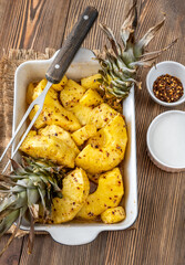 Wall Mural - Baked pineapple with chilli flakes