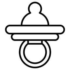 Poster - Baby niple, pacifier line icon 